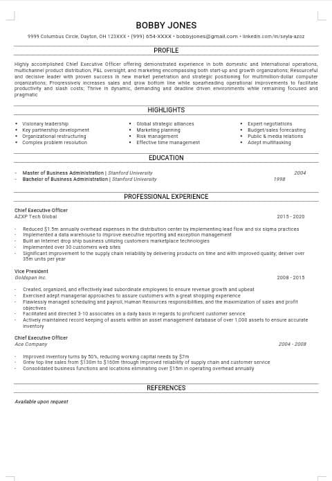 Good resume template