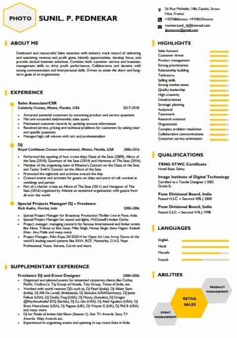 sales associate resume