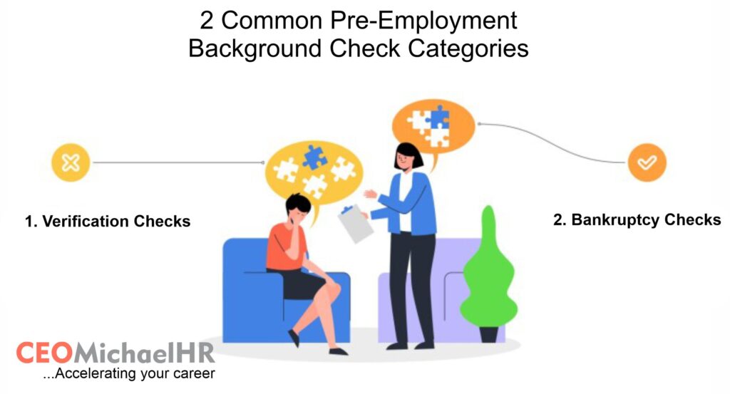 Pre-employment background check categories