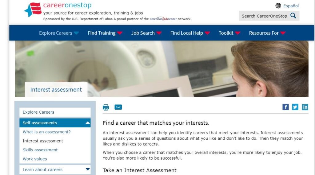 free career assessment test careeronestop