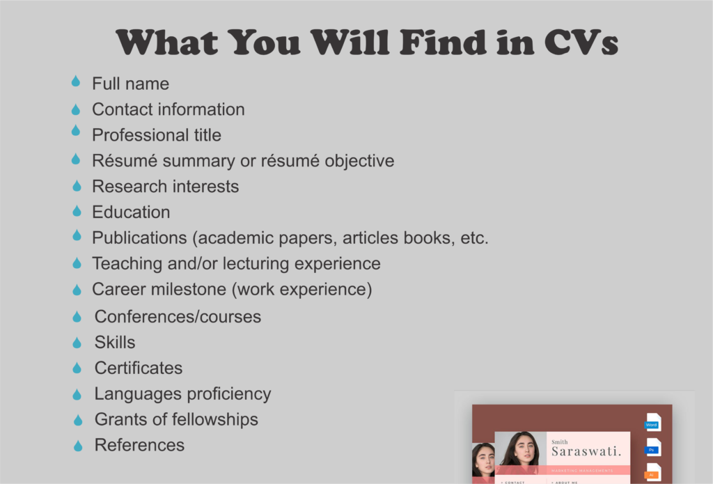 differences between cv and resume