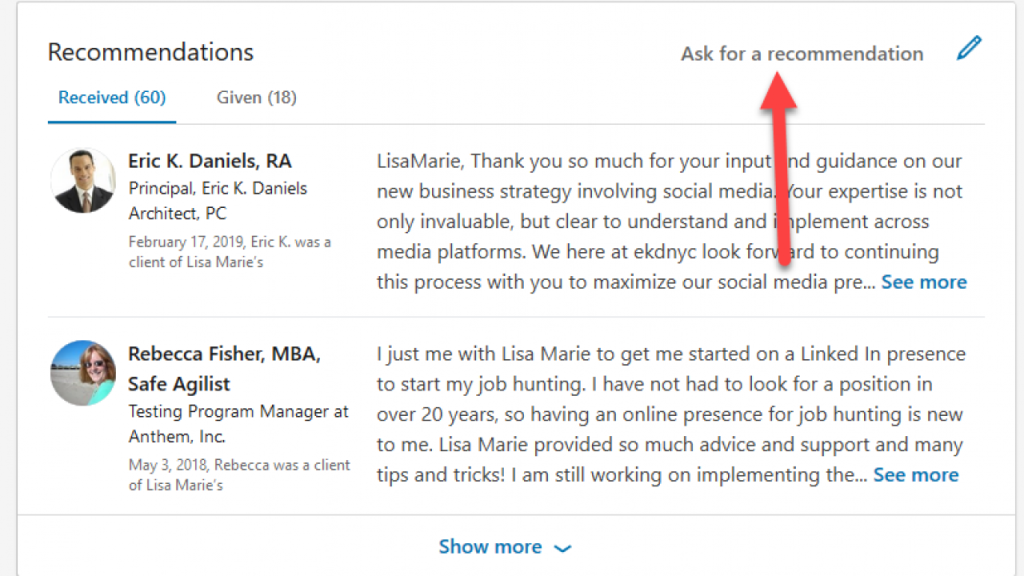 how to ask for linkedin recommendation